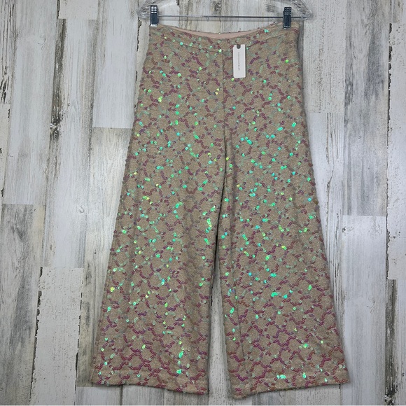 NEW! Anthropologie Sequin Showstopper Wide‎ Leg Pants - Picture 17 of 17